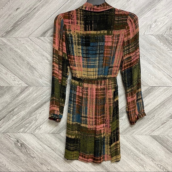 2B.Rych | 100% Silk Multi Color Green Dress Size 0 - Picture 6 of 7